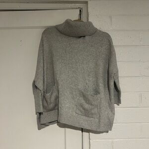 LOFT Gray Cowl Neck Sweater Relaxed Fit